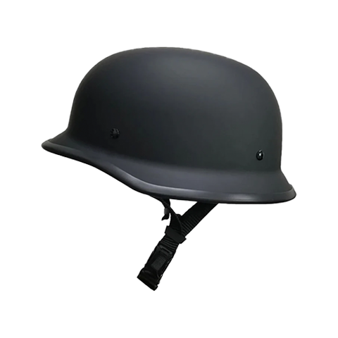 BFR German Motorcycle Half Helmet - Smallest and Lightest DOT Approved Skull Cap Black