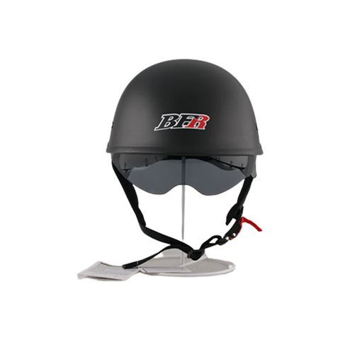 DOT Open Face Motorcycle Helmet With Black Visor
