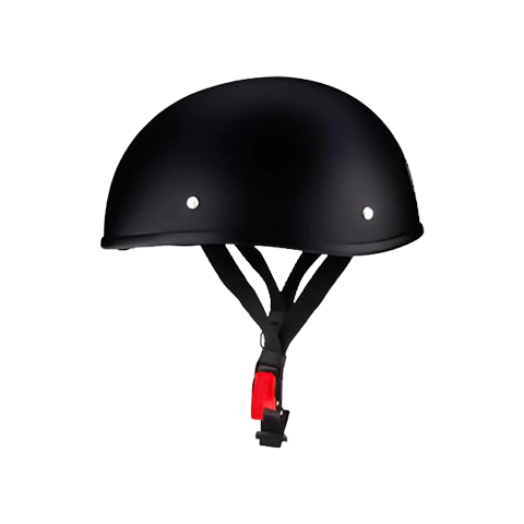 DOT Open Motorcycle Helmet - Matte Flat Black