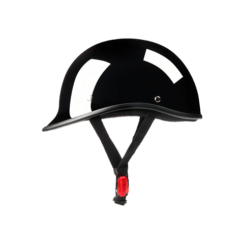 DOT Polo Style Gloss Black Motorcycle Helmet