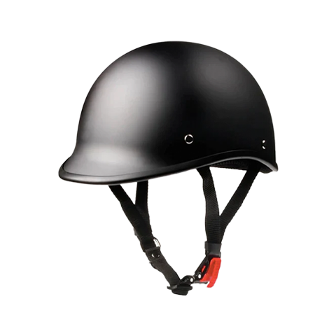 DOT Polo Style Matte Flat Black Motorcycle Helmet